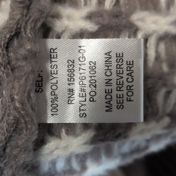 Bibi Checkered Sweater Cardigan (Mocha Brown Combo), Large, EUC - Picture 7 of 8